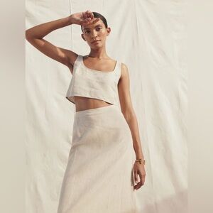New Reformation Linen Adalyn Tank Skirt Set